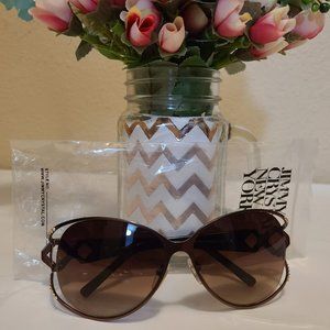 Jimmy Crystal New York Sunglasses with Swarovski Elements Crystals Brown Wide